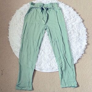 Girls Vince Camuto Tie Waist Paperbag Style Cuffed Pants